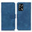 Leather Case Stands Flip Cover Holder K09Z for Oppo A74 4G Blue