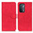 Leather Case Stands Flip Cover Holder K09Z for Oppo A74 5G Red