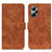 Leather Case Stands Flip Cover Holder K09Z for Oppo K10 Pro 5G Brown