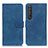 Leather Case Stands Flip Cover Holder K09Z for Sony Xperia 1 III Blue