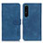 Leather Case Stands Flip Cover Holder K09Z for Sony Xperia 1 IV Blue