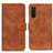 Leather Case Stands Flip Cover Holder K09Z for Sony Xperia 10 III Brown