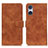 Leather Case Stands Flip Cover Holder K09Z for Sony Xperia 5 V Brown