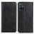 Leather Case Stands Flip Cover Holder K09Z for Vivo iQOO Z6 5G Black