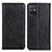 Leather Case Stands Flip Cover Holder K09Z for Vivo Y55s 5G Black