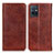 Leather Case Stands Flip Cover Holder K09Z for Vivo Y55s 5G Brown