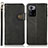 Leather Case Stands Flip Cover Holder K09Z for Xiaomi Redmi Note 10 Pro 5G Black