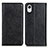 Leather Case Stands Flip Cover Holder K10Z for Samsung Galaxy A23 5G SC-56C Black