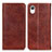 Leather Case Stands Flip Cover Holder K10Z for Samsung Galaxy A23 5G SC-56C Brown