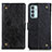 Leather Case Stands Flip Cover Holder KZ06 for Samsung Galaxy M23 5G Black