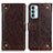 Leather Case Stands Flip Cover Holder KZ06 for Samsung Galaxy M23 5G Brown