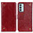 Leather Case Stands Flip Cover Holder KZ06 for Samsung Galaxy M23 5G Red