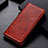 Leather Case Stands Flip Cover Holder KZ1 for Huawei Nova 8i Brown