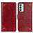 Leather Case Stands Flip Cover Holder KZ6 for Samsung Galaxy M23 5G Red
