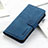 Leather Case Stands Flip Cover Holder KZ9 for Sony Xperia 5 V Blue