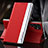 Leather Case Stands Flip Cover Holder L01 for Samsung Galaxy S21 Ultra 5G Red