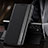 Leather Case Stands Flip Cover Holder L01 for Samsung Galaxy S23 Ultra 5G Black