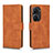 Leather Case Stands Flip Cover Holder L01Z for Asus Zenfone 9 Brown