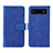 Leather Case Stands Flip Cover Holder L01Z for Google Pixel 6a 5G Blue