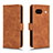 Leather Case Stands Flip Cover Holder L01Z for Google Pixel 8a 5G Brown
