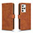 Leather Case Stands Flip Cover Holder L01Z for HTC U23 5G Brown