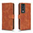 Leather Case Stands Flip Cover Holder L01Z for Huawei Honor 80 GT 5G Brown