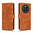 Leather Case Stands Flip Cover Holder L01Z for Huawei Mate 50 Brown