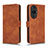 Leather Case Stands Flip Cover Holder L01Z for Huawei Nova 11 Pro Brown