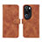 Leather Case Stands Flip Cover Holder L01Z for Huawei P60 Art Brown