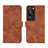 Leather Case Stands Flip Cover Holder L01Z for Huawei P60 Pro Brown