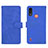 Leather Case Stands Flip Cover Holder L01Z for Motorola Moto E7 Power Blue