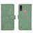 Leather Case Stands Flip Cover Holder L01Z for Motorola Moto E7 Power Green