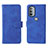 Leather Case Stands Flip Cover Holder L01Z for Motorola Moto G31 Blue