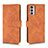 Leather Case Stands Flip Cover Holder L01Z for Motorola Moto G42 Brown