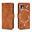 Leather Case Stands Flip Cover Holder L01Z for Nothing Phone 1 Brown