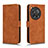 Leather Case Stands Flip Cover Holder L01Z for OnePlus Ace 3 5G Brown