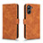 Leather Case Stands Flip Cover Holder L01Z for Realme 10 Pro 5G Brown