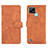 Leather Case Stands Flip Cover Holder L01Z for Realme C21 Brown