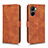 Leather Case Stands Flip Cover Holder L01Z for Realme C33 (2023) Brown