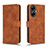 Leather Case Stands Flip Cover Holder L01Z for Realme C55 Brown