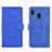 Leather Case Stands Flip Cover Holder L01Z for Samsung Galaxy A20 Blue