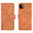 Leather Case Stands Flip Cover Holder L01Z for Samsung Galaxy F42 5G Brown