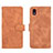 Leather Case Stands Flip Cover Holder L01Z for Samsung Galaxy M01 Core Brown