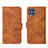 Leather Case Stands Flip Cover Holder L01Z for Samsung Galaxy M32 4G Brown