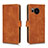 Leather Case Stands Flip Cover Holder L01Z for Sharp Aquos Sense7 Plus Brown