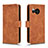 Leather Case Stands Flip Cover Holder L01Z for Sharp Aquos Sense8 Brown