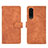 Leather Case Stands Flip Cover Holder L01Z for Sharp Aquos Zero5G basic Brown