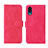 Leather Case Stands Flip Cover Holder L01Z for Sharp Simple Sumaho 6 Hot Pink