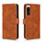 Leather Case Stands Flip Cover Holder L01Z for Sony Xperia 5 IV Brown