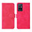 Leather Case Stands Flip Cover Holder L01Z for Vivo iQOO Z6 5G Hot Pink